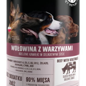 PetRepublic Wołowina Z Warzywami Krojone Kawałki W Delikatnym Sosie 1250g