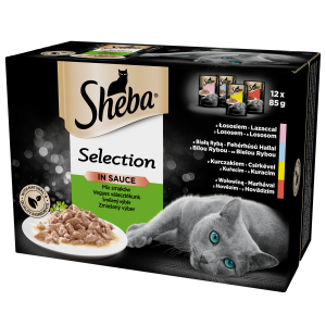SHEBA saszetka 12x85g Select Slices in Gravy - mokra karma dla kotów w sosie (z łososiem, z białą rybą, z kurczakiem, z wołowiną)