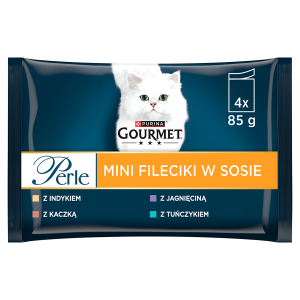 GOURMET Perle karma dla dorosłych kotów Mini Fileciki w sosie 4x85g