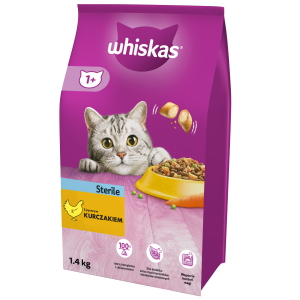 WHISKAS Sterile 1,4kg - sucha karma dla kotów po sterylizacji z kurczakiem