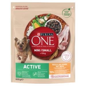 PURINA ONE Mini Active Kurczak, ryż - sucha karma dla psa - 800g
