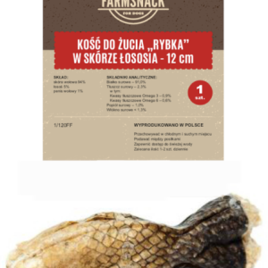 FarmSnack Kość Do Żucia Rybka W Skórze Łososia 12cm