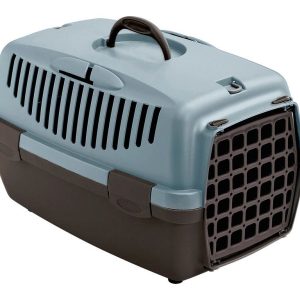 Stefanplast Transporter Gulliver 1 Z Plastikowymi Drzwiczkami Szaro-Niebieski