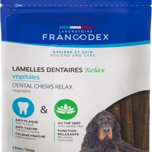 FRANCODEX Paski do gryzienia RELAX średnie usuwające kamień i brzydki zapach z pyska 352,5 g/15 pasków