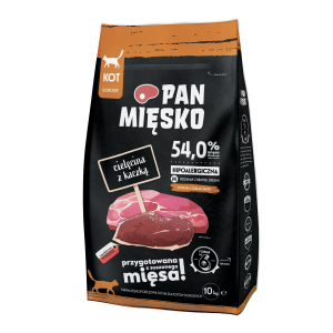 PAN MIĘSKO Cielęcina Z Kaczką M Dla Kota 10kg