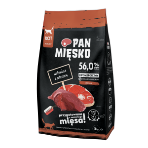 PAN MIĘSKO Wołowina Z Jeleniem M Dla Kota 5kg