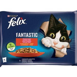 Felix Wiejskie Smaki W Galaretce Z Wołowina I Kurczakiem 4x85g