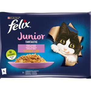 Felix Fantastic Junior W Galaretce Z Kurczakiem I Łososiem 4x85g