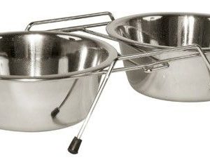 KERBL Stojak podwójny z miskami dla psa 2 x 450 ml