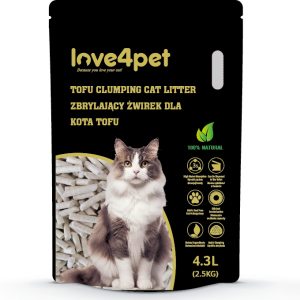 Cat Sand Love4pet Żwirek Zbrylający Tofu Dla Kota 2,5kg 4,3L