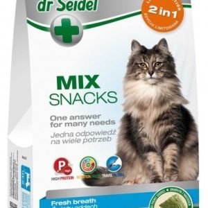 Laboratorium DermaPharm Dr Seidel Smakołyki Mix 2w1 Na Świeży Oddech I Odkłaczanie Dla Kotów 60g