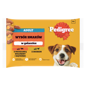 Pedigree Mokra Karma Dla Dorosłych Psów W Galaretce (Z Wołowiną, Z Drobiem) 4x100g