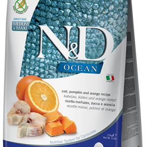 Farmina N&D Ocean Canine Adult Medium&Maxi Cod Pumpkin&Orange 2,5kg
