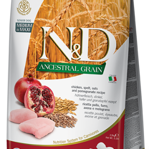 Farmina N&D Ancestral Grain Canine Senior Medium&Maxi Chicken&Pomegranate 12kg