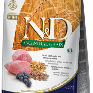 Farmina N&D Ancestral Grain Canine Adult Mini Lamb&Blueberry 2,5kg