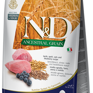 Farmina N&D Ancestral Grain Canine Adult Medium&Maxi Lamb&Blueberry 12kg