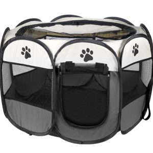 Leobert Sp. Z O. o. Składany Kojec Legowisko Klatka Dla Psa Kota Szary 91x91x58cm