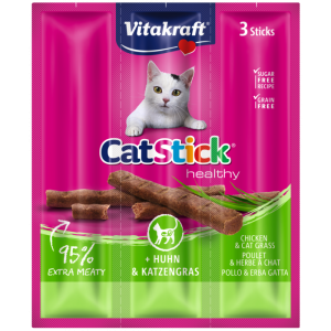Vitakraft Cat Stick Mini Kabanosy Z Kurczakiem I Trawą 3x18g