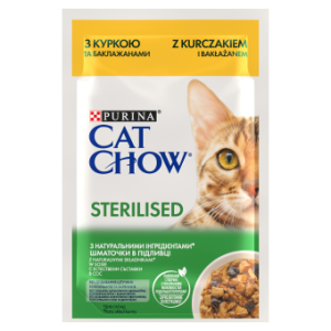 Purina Cat Chow Sterilised Karma Z Kurczakiem I Bakłażanem W Sosie 85g