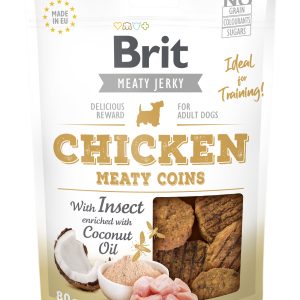 Brit Jerky Snack Chicken Meaty Coins With Insect 80g