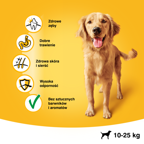 Pedigree Sucha Karma Dla Dorosłych Psów Średnich Ras Z Wołowiną I Drobiem 15kg - obrazek 4