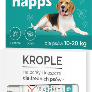 Bros Happs Herbal Krople Na Pchły I Kleszcze Dla Średnich Psów 4 Tubki