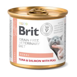 Brit Grain Free Veterinary Diet Cat Renal Tuńczyk, Łosoś I Groszek 200g
