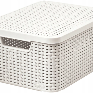 Curver Rattan Style Koszyk Z Pokrywą Kremowy M