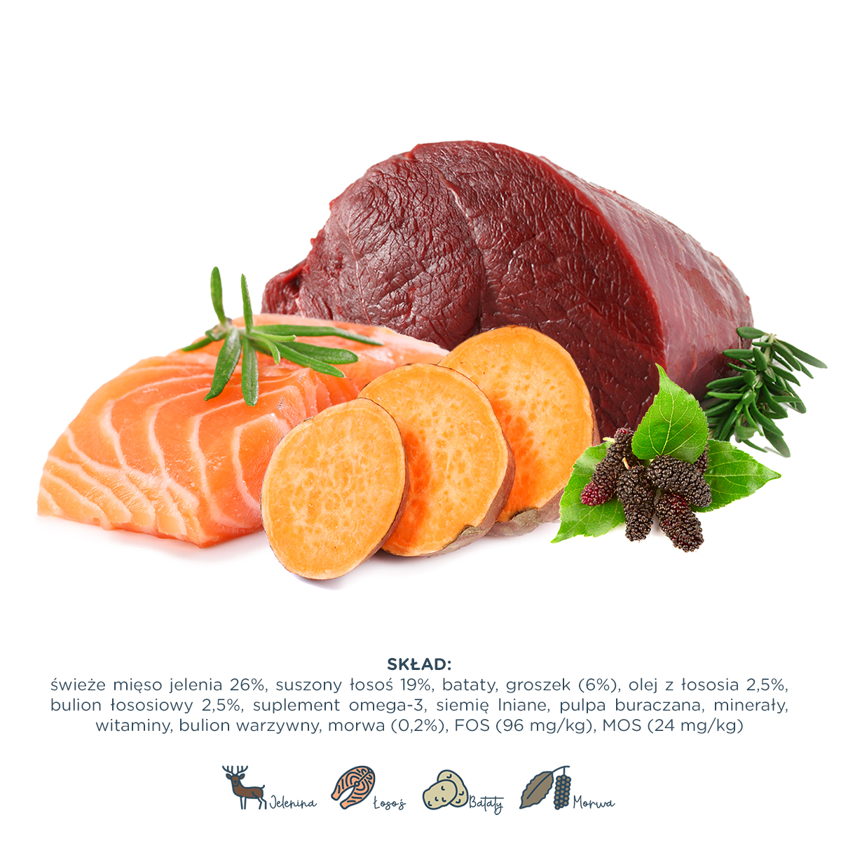 Paka Zwierzaka Dziczyzna, Łosoś I Słodkie Ziemniaki 2kg - obrazek 2