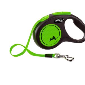 Flexi Smycz New Classic M Taśma 5m Do 25kg Green Neon