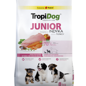 Tropidog Premium Junior Small And Medium Breeds Łosoś Z Ryżem 8kg