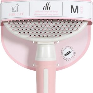 Zolux Anah Miękka Szczotka Z Wysuwanymi Igłami Dla Kotów M Pudrowy Róż