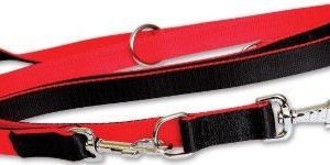 Dingo Extra Smycz Przepinana Z Podwójnej Taśmy Dla Psa Czerwono-Czarna 220cm