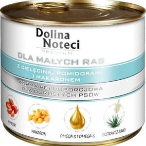 Dolina Noteci Premium Dla Psów Małych Ras Z Cielęciną, Pomidorami I Makaronem 185g