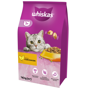 WHISKAS Karma Sucha Dla Kota 1+ Z Kurczakiem 14kg