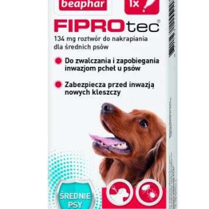 BEAPHAR FIPROTEC M 134MG 1 Pipeta Kropli Przeciwko Ektopasożytom Dla Średnich Psów 134mg