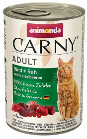 Animonda Cat Carny Adult Wołowina + Dziczyzna Z Borówkami 400g