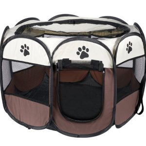 Leobert Sp. Z O. o. Składany Kojec Legowisko Klatka Dla Psa Kota Brązowy 91x91x58cm