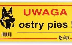 Dingo Metalowa Tabliczka Ostrzegawcza "Uwaga Ostry Pies"