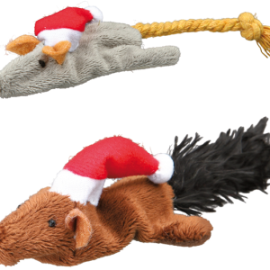 Trixie Zestaw Świątecznych Pluszowych Maskotek Mysz I Wiewiórka Dla Kota