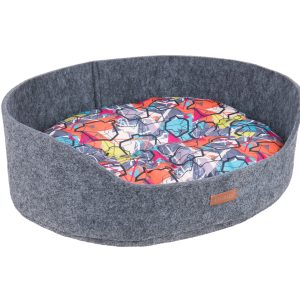 AMIPLAY Legowisko Owalne 2w1 Hygge Szare S