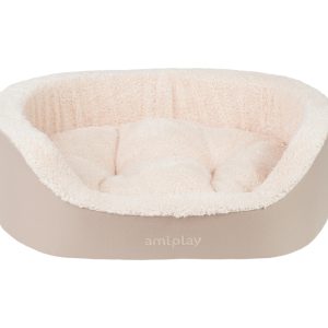 AMIPLAY Legowisko Elipsa Aspen Beżowe S