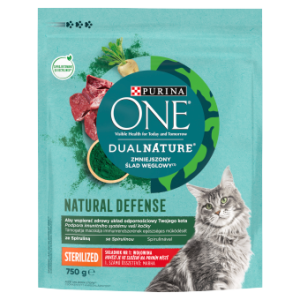 Purina One Dual Nature Spirulina Karma Dla Dorosłych Kotów Wołowina 750g