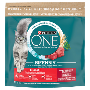 Purina One Cat Sterilcat Karma Z Wołowiną Dla Kota 1,5kg