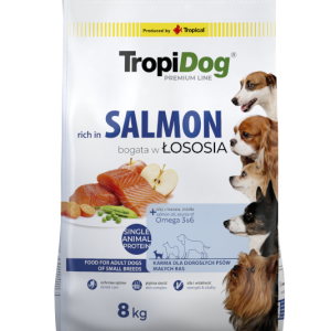 Tropidog Premium Adult Small Breeds Łosoś Z Ryż 8kg